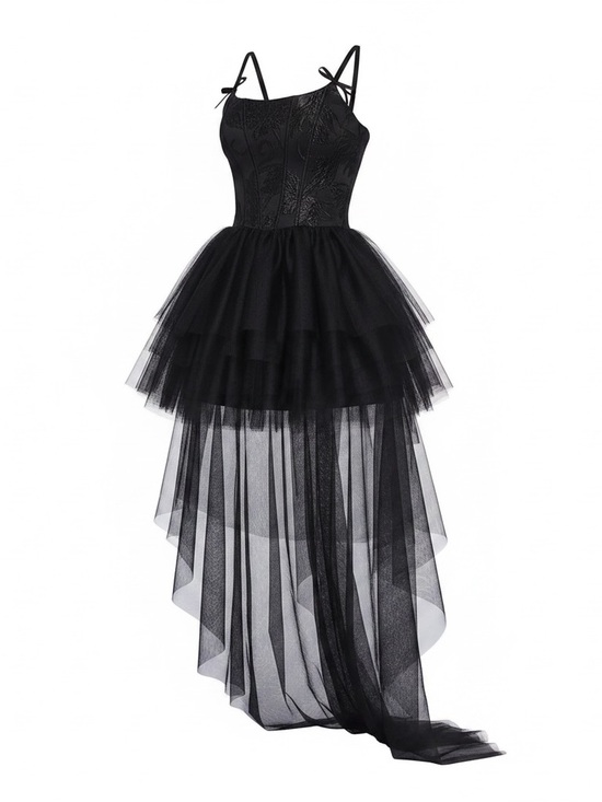 Dolls Kill Dresses & Skirts - Widow High-Low Black Satin and Tulle Dress